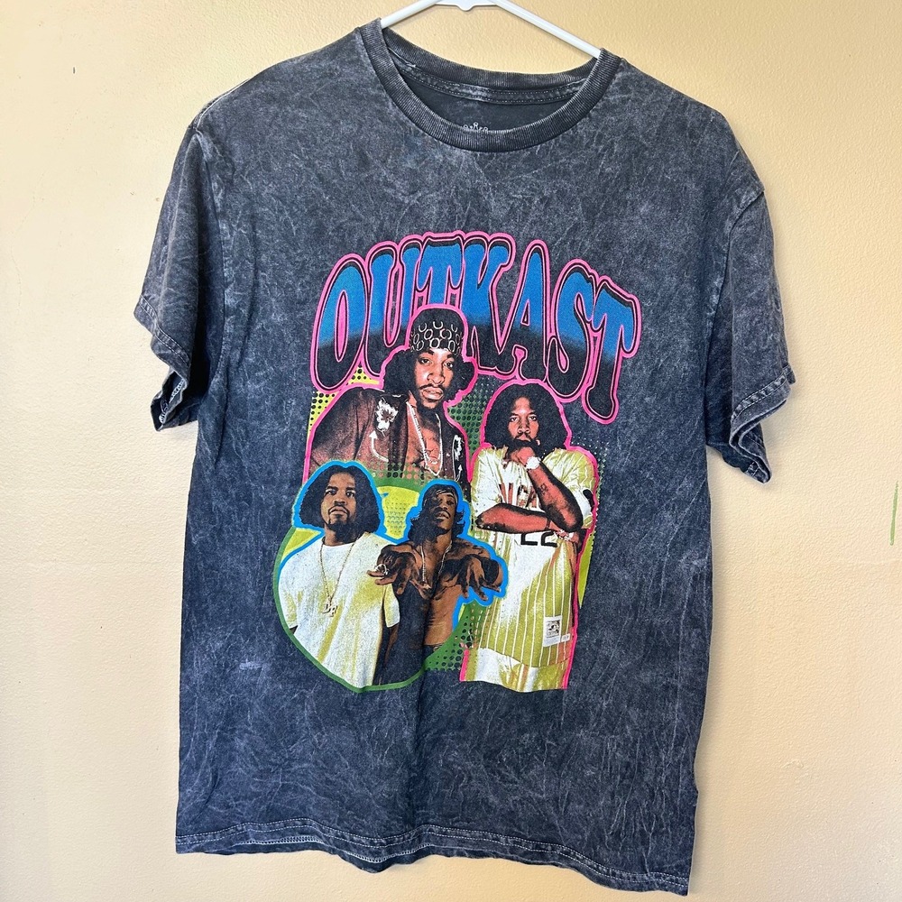 Outkast Vintage Style T-Shirt Band Tee‎ Music Graphic Black Gray Medium M